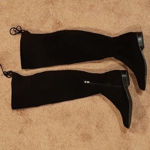 Black Over the Knee Boots Suede Like (Size 7 1/2W)